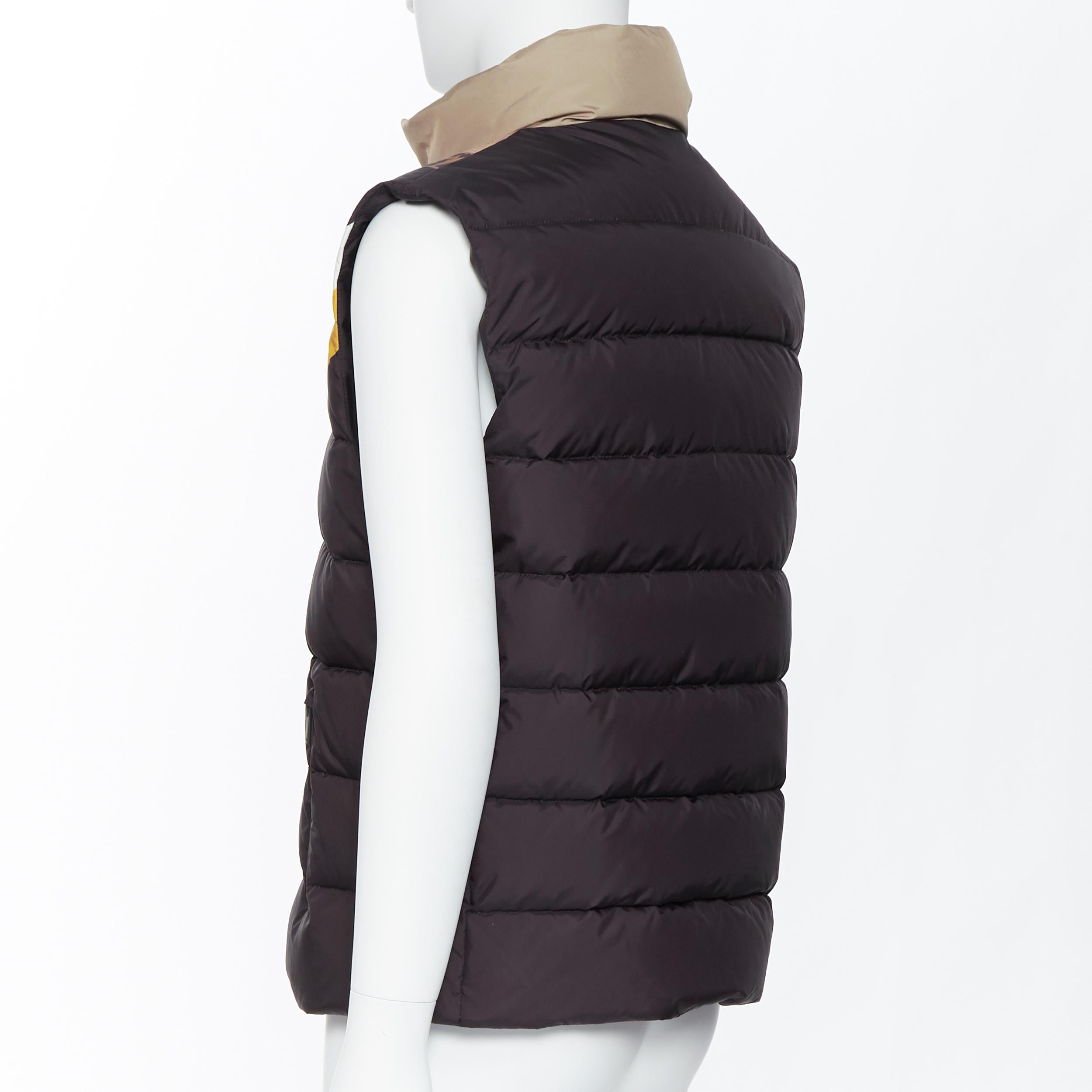 Men's new FENDI Fila Mania black beige Zucca monogram logo goose down puffer vest EU48