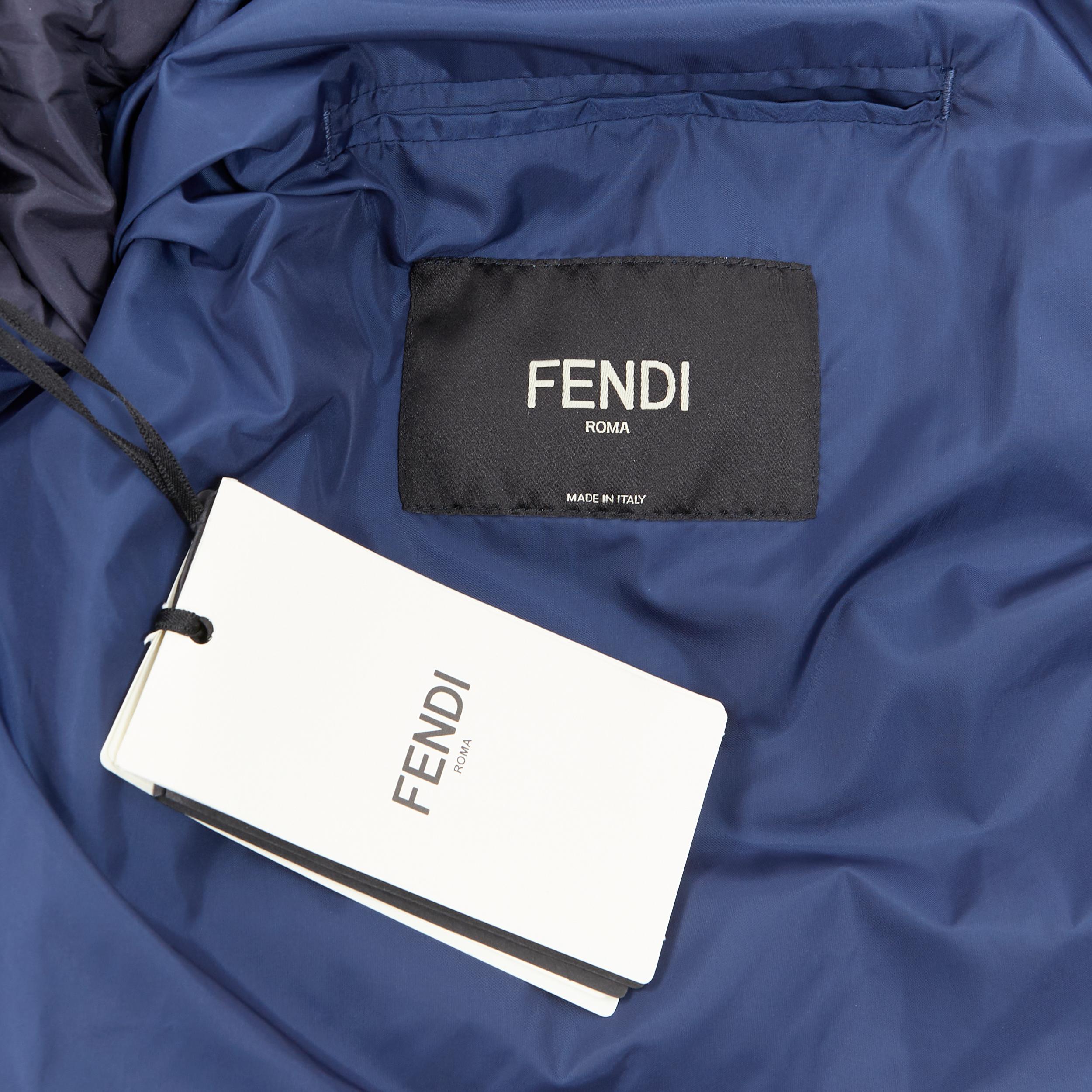 new FENDI FILA Mania blue logo print down padded oversized puffer jacket IT50 L 2