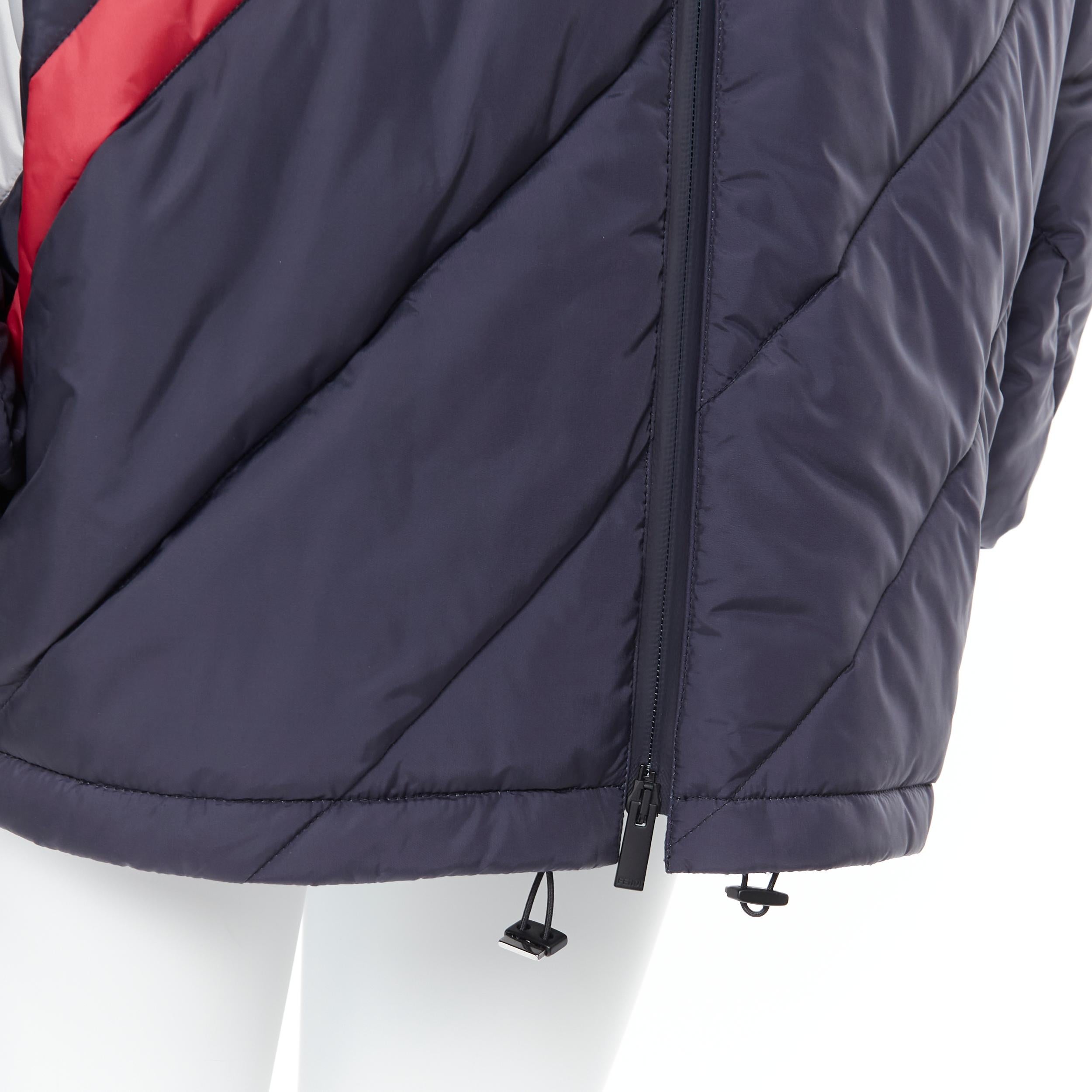 new FENDI FILA Mania blue logo print down padded oversized puffer jacket IT50 L 1