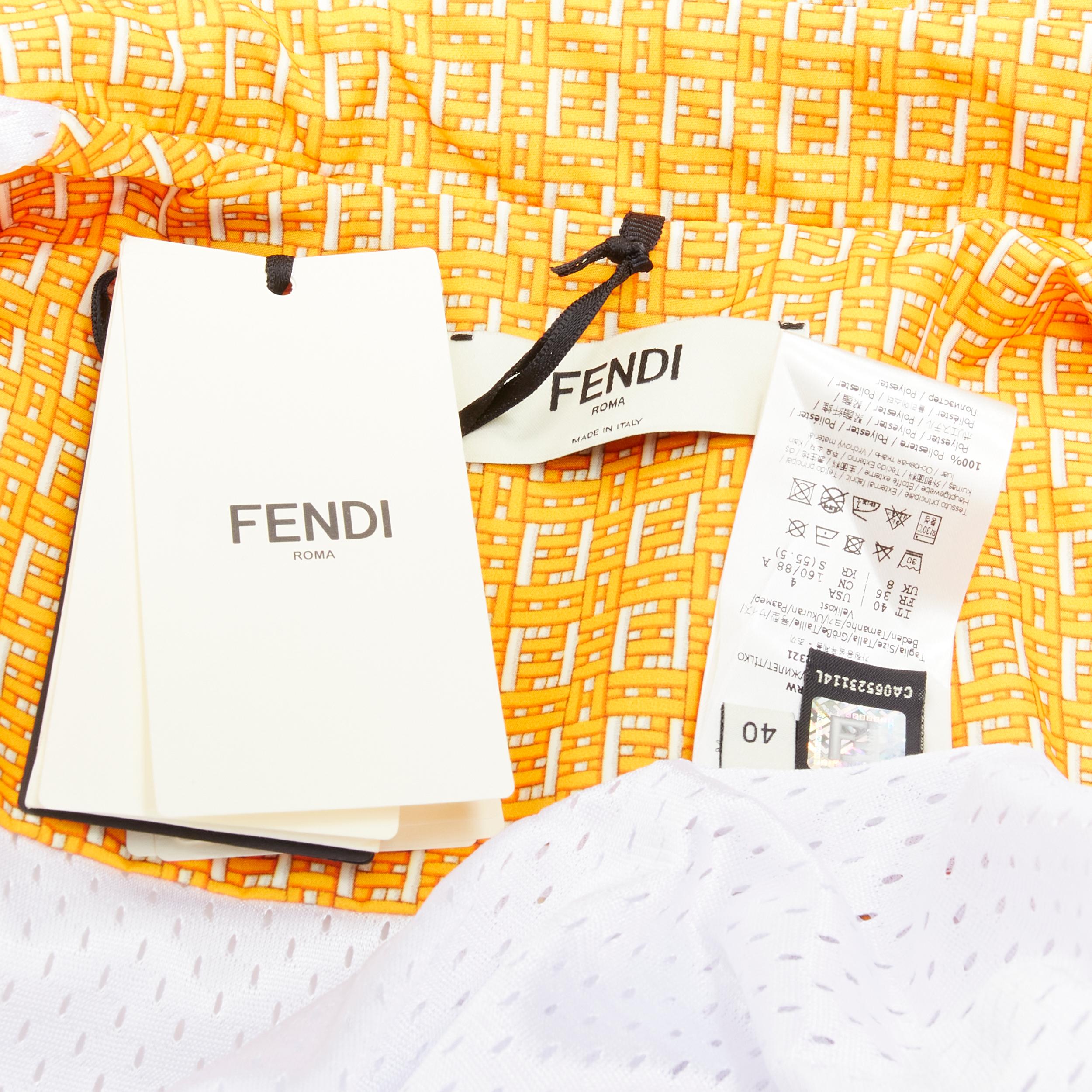 new FENDI Forever Fendi woven FF Zucca logo print nylon windbreaker shirt IT40 S For Sale 3