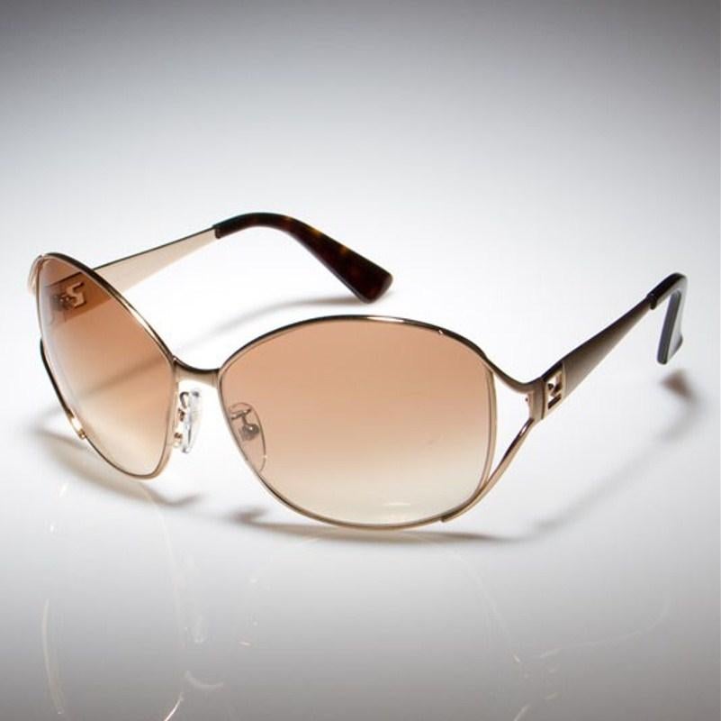 Women's New Fendi Gold Aviator Sunglasses with Case
