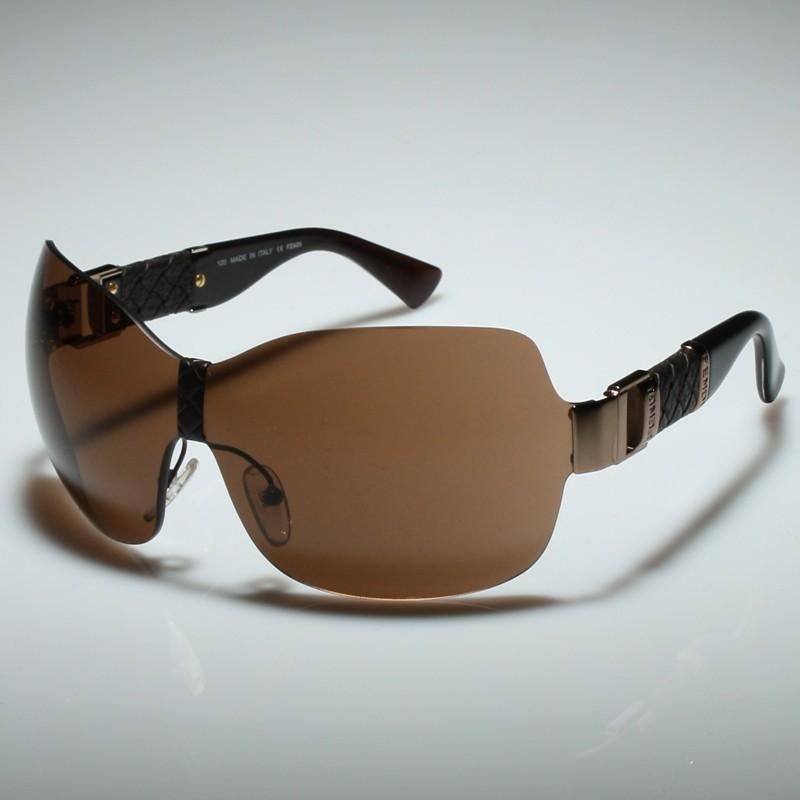 Brown New Fendi Gold Aviator Wrap Sunglasses with Case