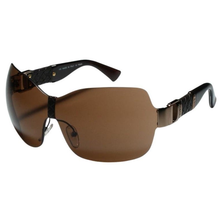 New Fendi Gold Aviator Wrap Sunglasses with Case For Sale at  display picture 1