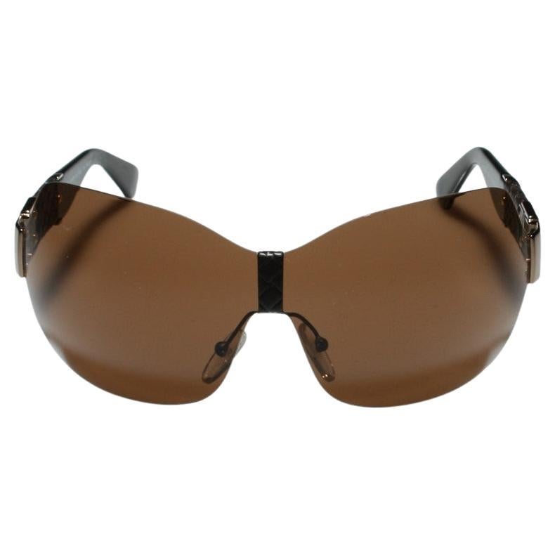 New Fendi Gold Aviator Wrap Sunglasses with Case