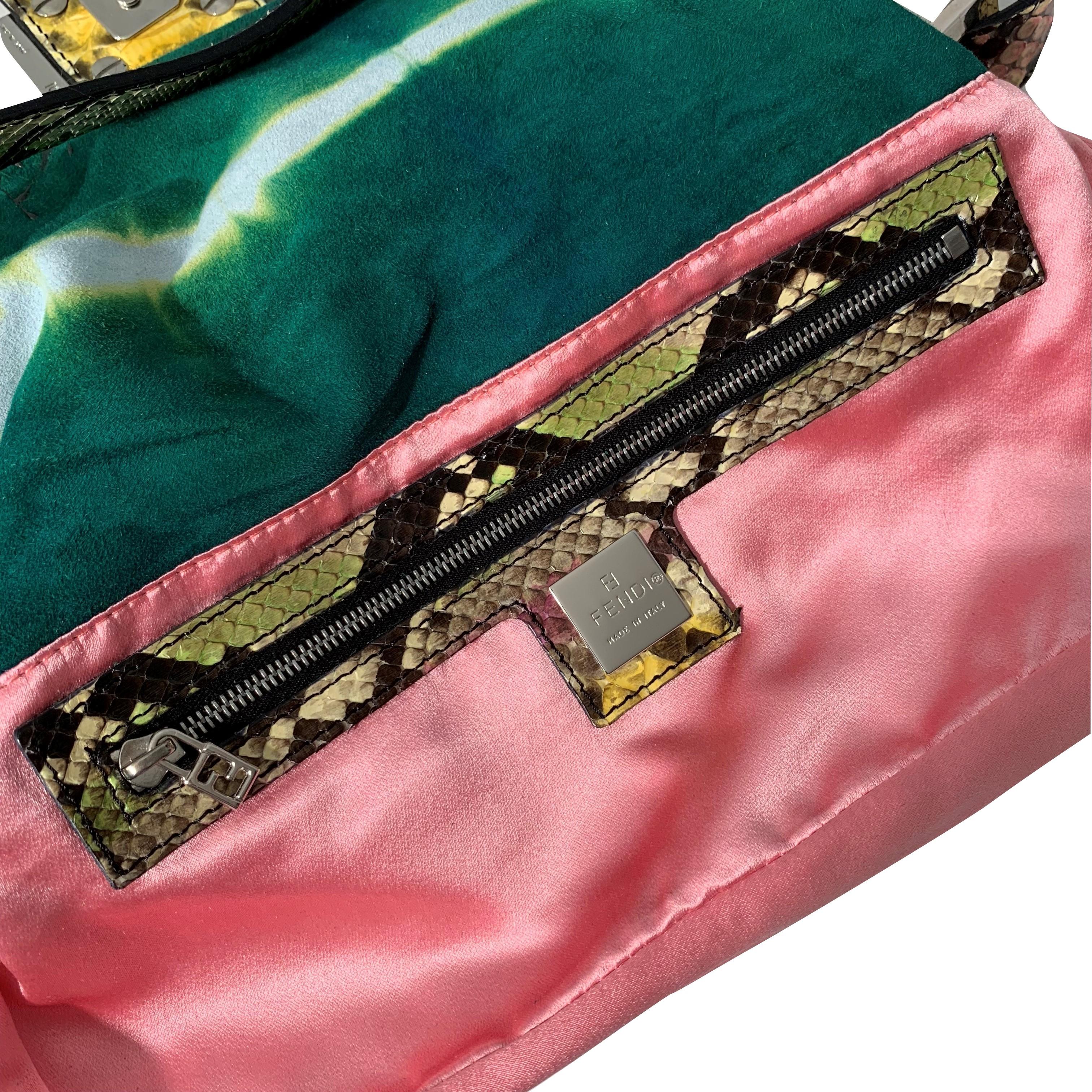 Women's New Fendi Hand Painted Python Bag Featured in the 15th Anniversary Baguette Book