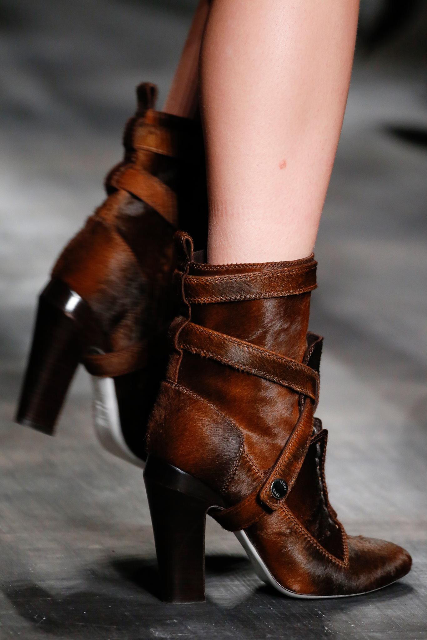 New Fendi Karl Lagerfeld 2014 Ad Runway Fur Boots Booties Sz 37.5 With Box 2