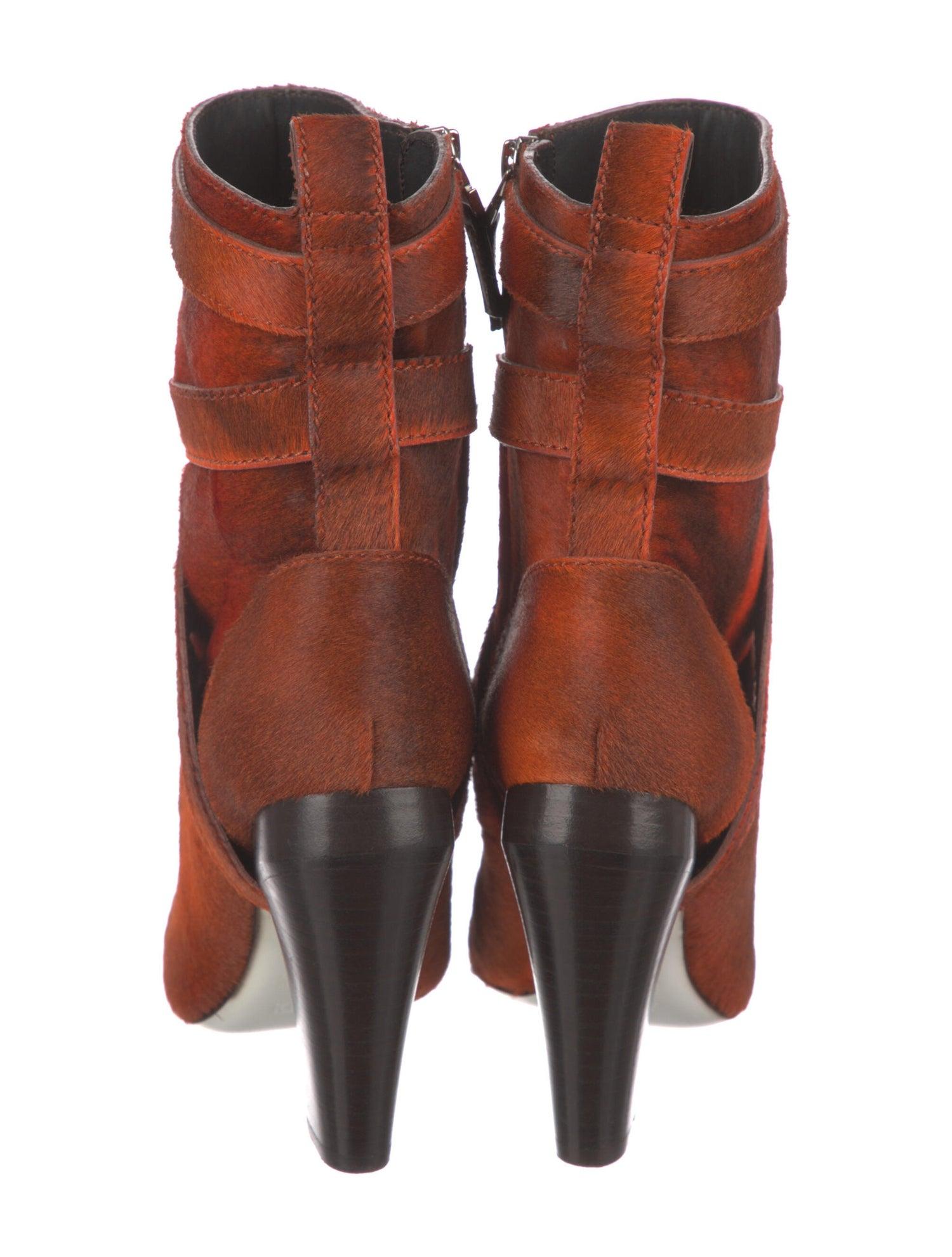 New Fendi Karl Lagerfeld 2014 Ad Runway Fur Boots Booties Sz 37.5 With Box 3