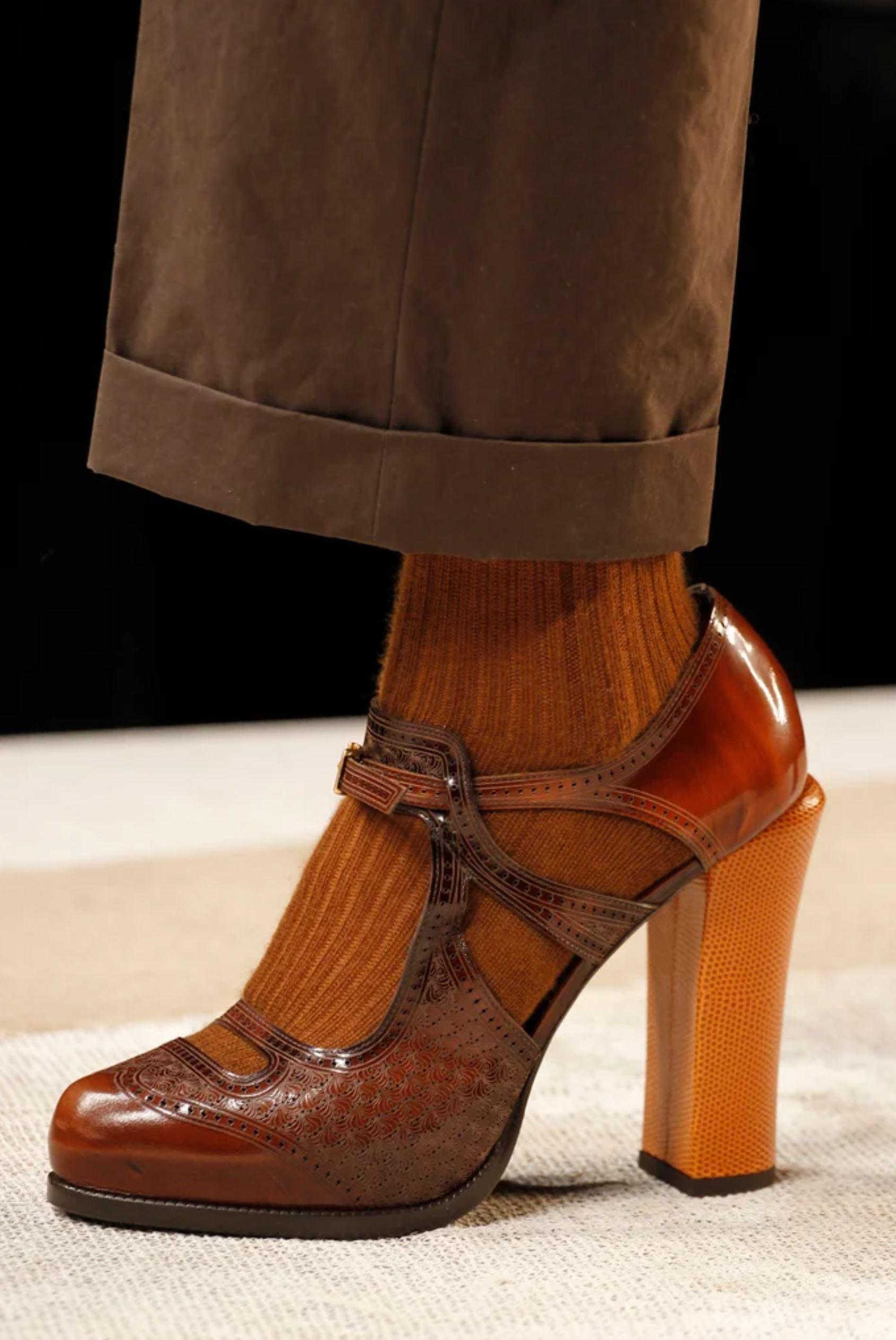 New Fendi Karl Lagerfeld F/W 2011 Leather Platform Pumps Heels Sz 37.5 ...
