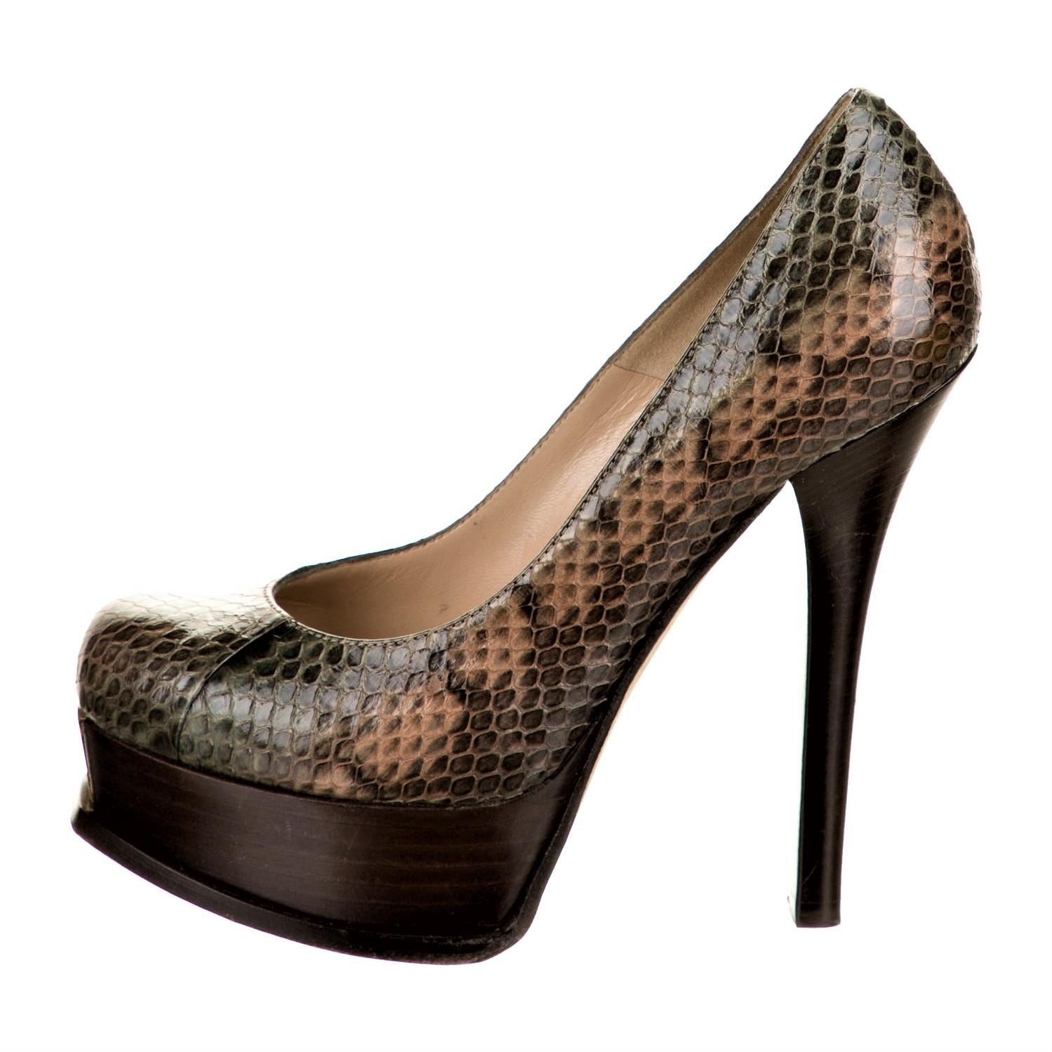 Escarpins à talons compensés en python Fendi Karl Lagerfeld, Taille 36, Neuf Neuf - En vente à Leesburg, VA