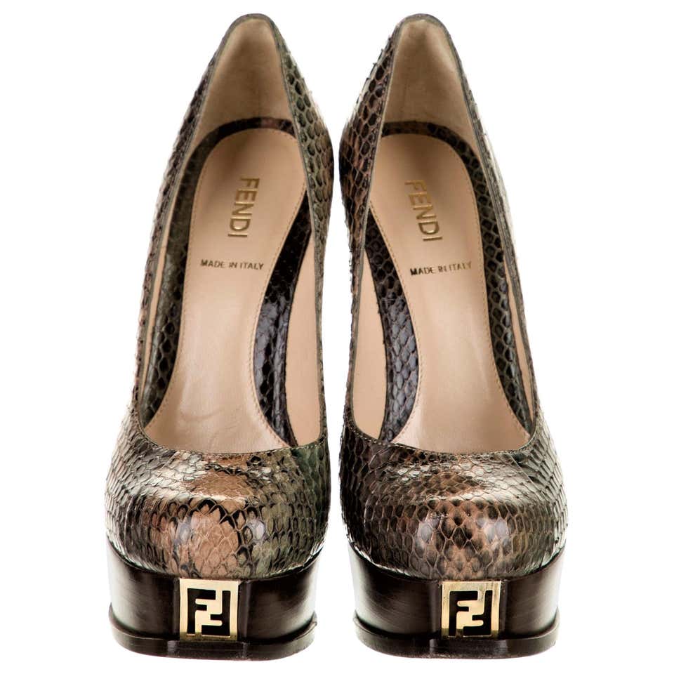 Fendi Python Boots Fendi New Runway Blue Purple Silver Cut Out Sandals Heels in Box at 1stdibs