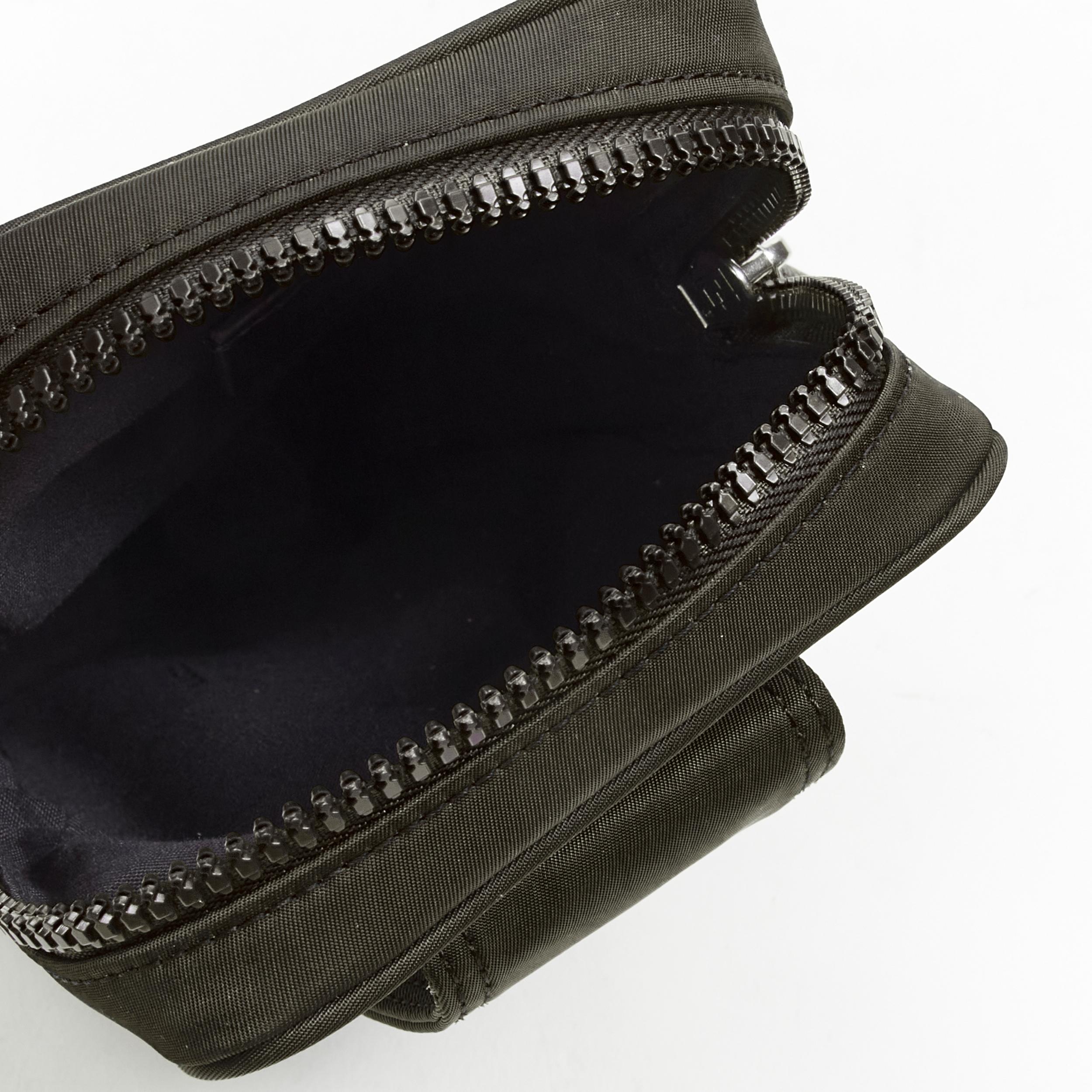 new FENDI KIM JONES 2022 dark green nylon FF Vertical Baguette crossbody bag For Sale 1