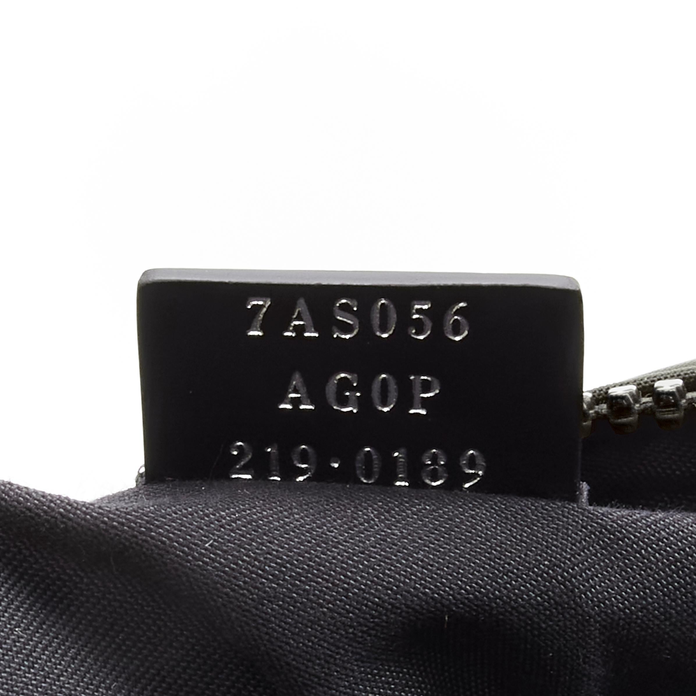 new FENDI KIM JONES 2022 dark green nylon FF Vertical Baguette crossbody bag For Sale 2