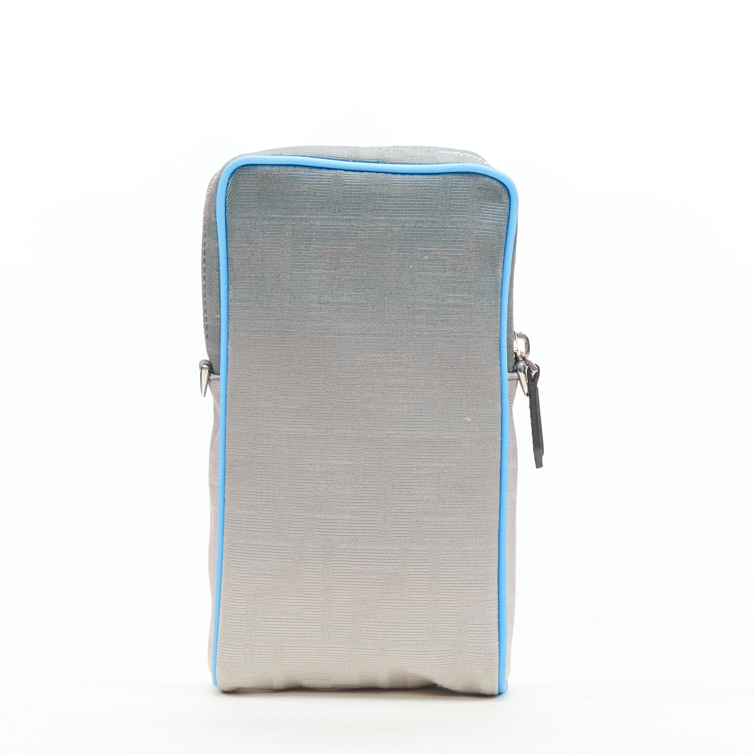 new FENDI KIM JONES 2022 grey gradient FF Zucca Vertical Baguette crossbody bag In New Condition For Sale In Hong Kong, NT
