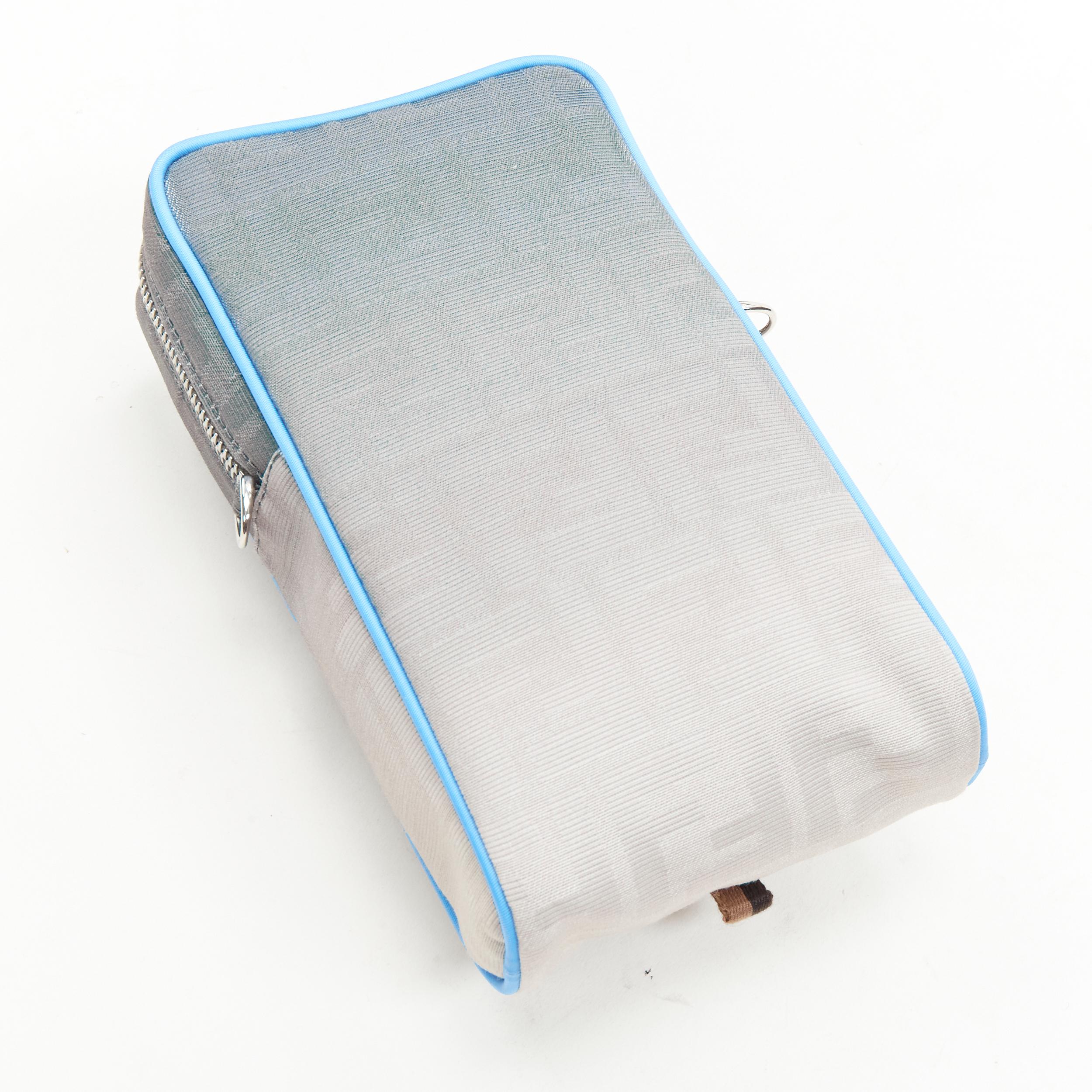 new FENDI KIM JONES 2022 grey gradient FF Zucca Vertical Baguette crossbody bag For Sale 1