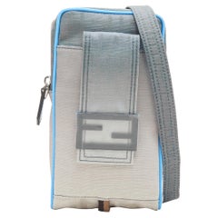 new FENDI KIM JONES 2022 grey gradient FF Zucca Vertical Baguette crossbody bag