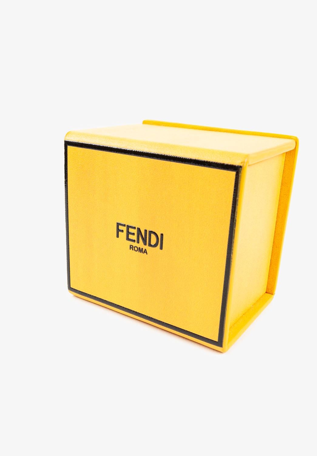 Yellow New Fendi Leather Box Key Chain Women Bag, One Size, S1158 For Sale