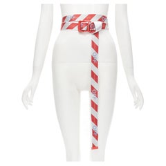 OFF WHITE C'O VIRGIL ABLOH red diagonal stripe industrial nylon belt