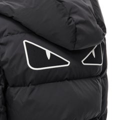 new FENDI Monster Bug Eye black nylon goose down puffer jacket IT50 L