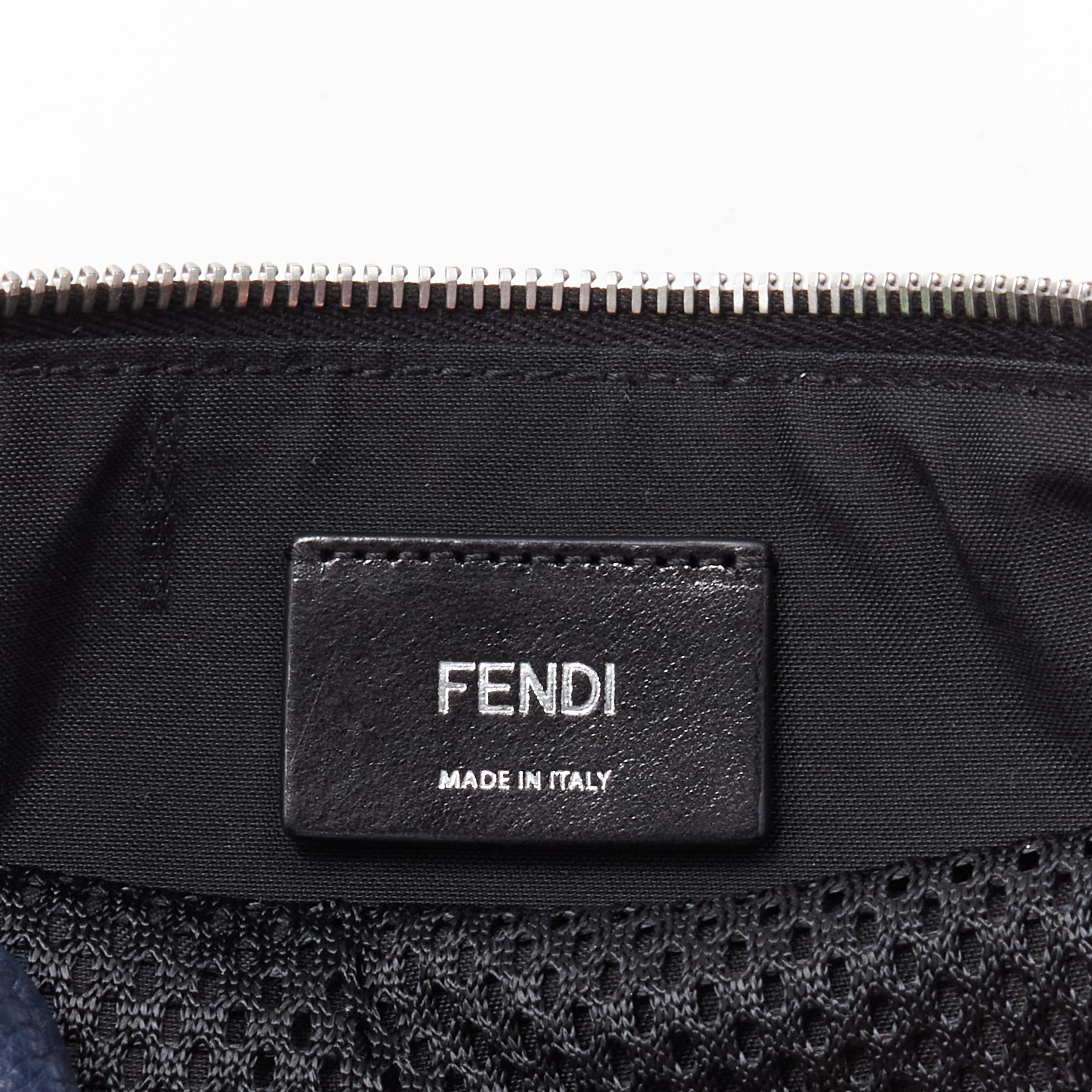 new FENDI Monster Bug eye navy blue neon green crossbody waist belt bag 1