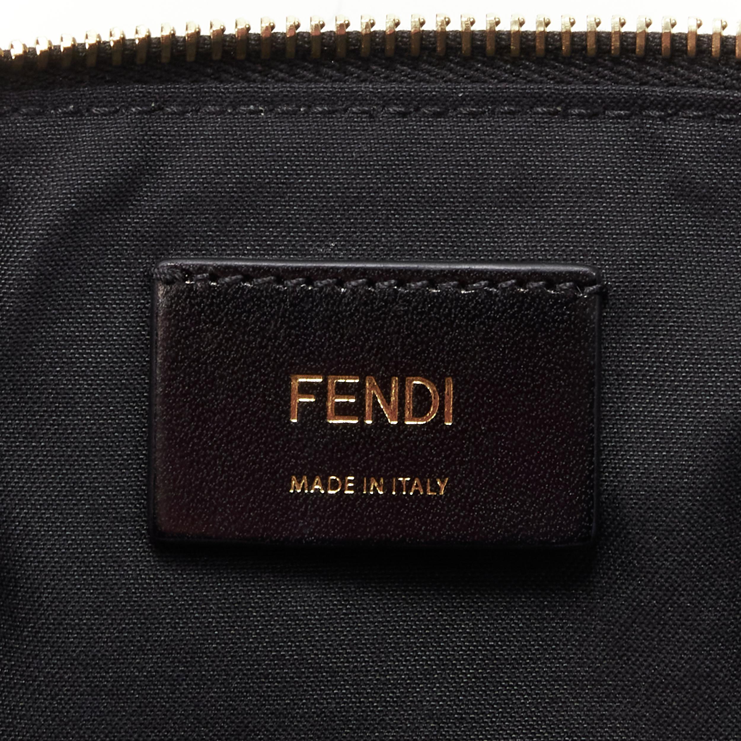 new FENDI Monster Eye black leather gold Eye plate crossbody small belt bag 1