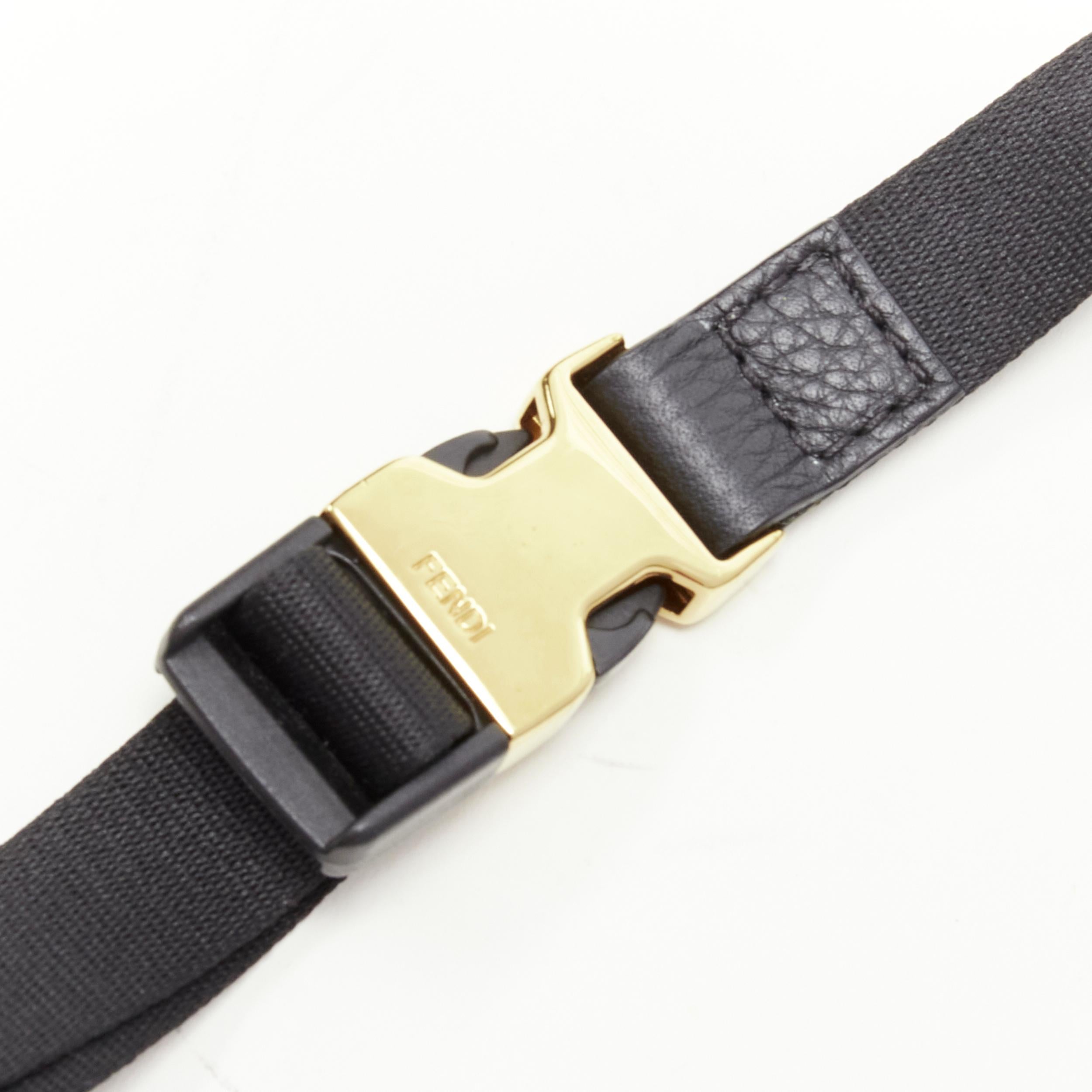 new FENDI Monster Eye black leather gold Eye plate crossbody small belt bag In New Condition In Hong Kong, NT