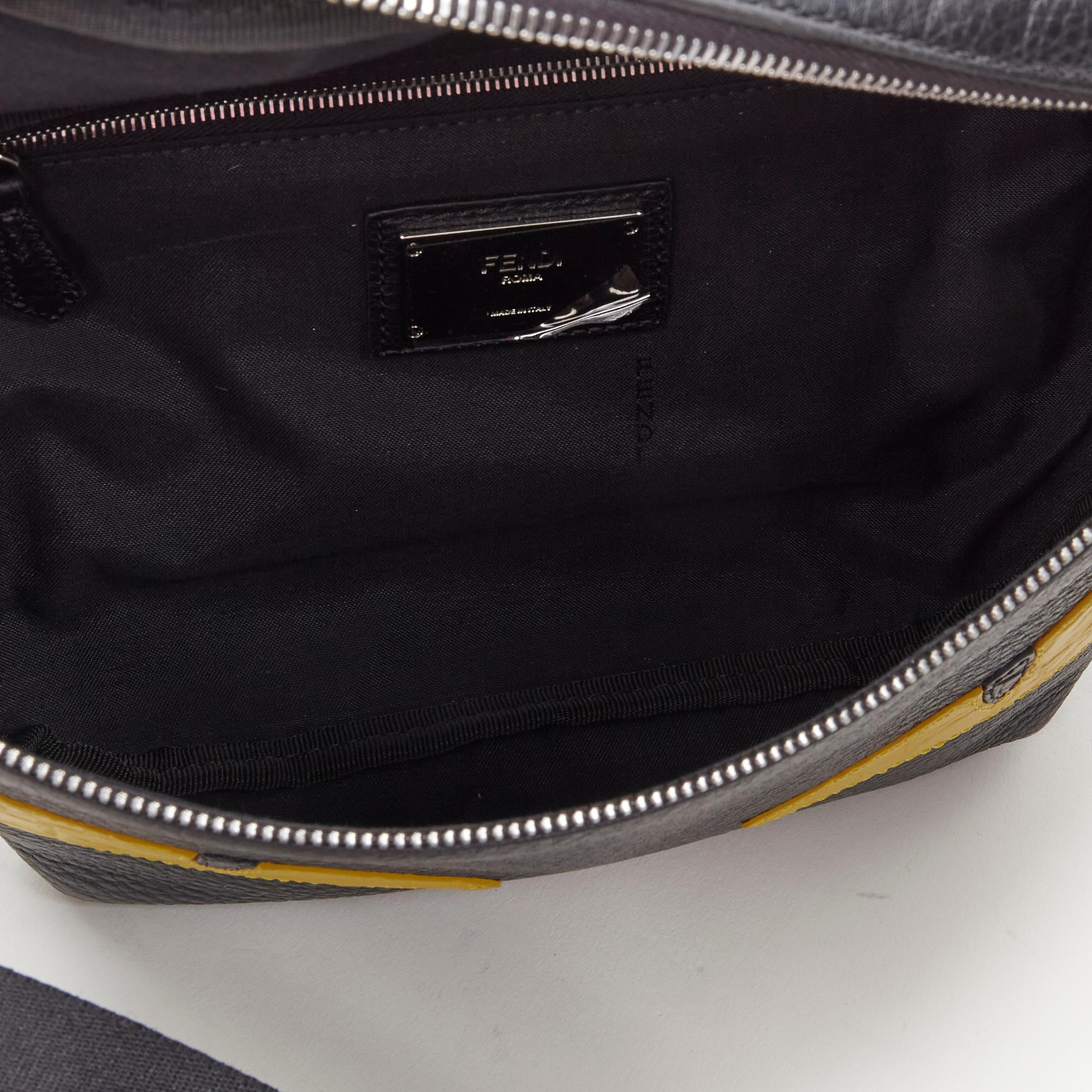 new FENDI Monster Eye black yellow Caiman eye crossbody waist bag In New Condition In Hong Kong, NT