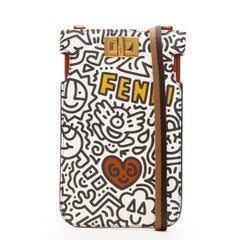 FENDI MR DOODLE Rare sac à bandoulière Peekaboo turnlock blanc jaune et rouge, neuf