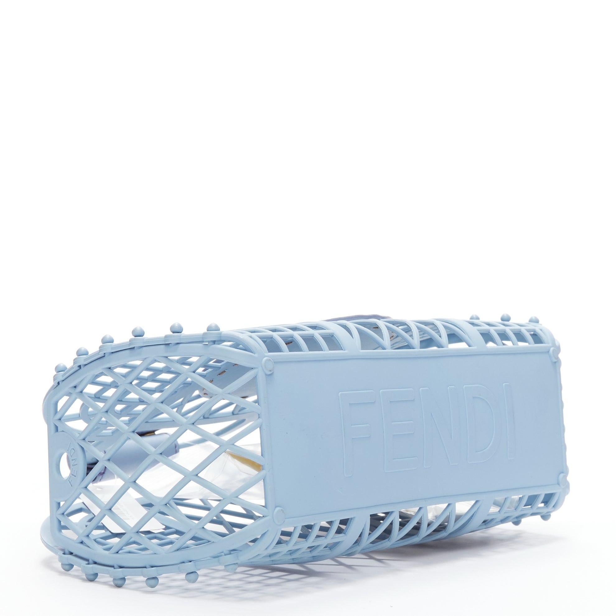 new FENDI Recycled Plastic Vitello Liberty Matte blue FF picnic basket bag For Sale 1