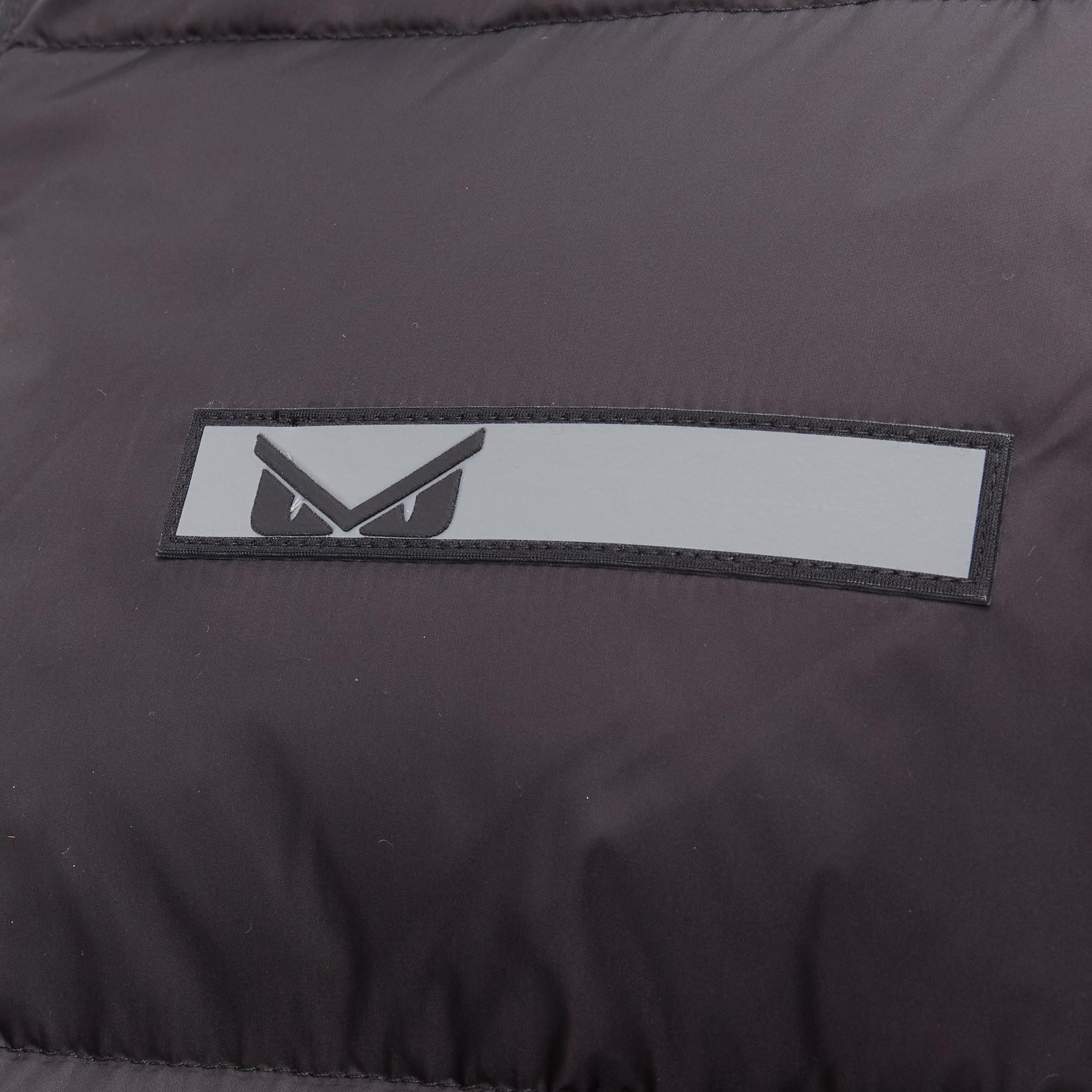 Men's new FENDI Reversible black Monster Bug Eye nylon goose down puffer jacket EU48 M For Sale