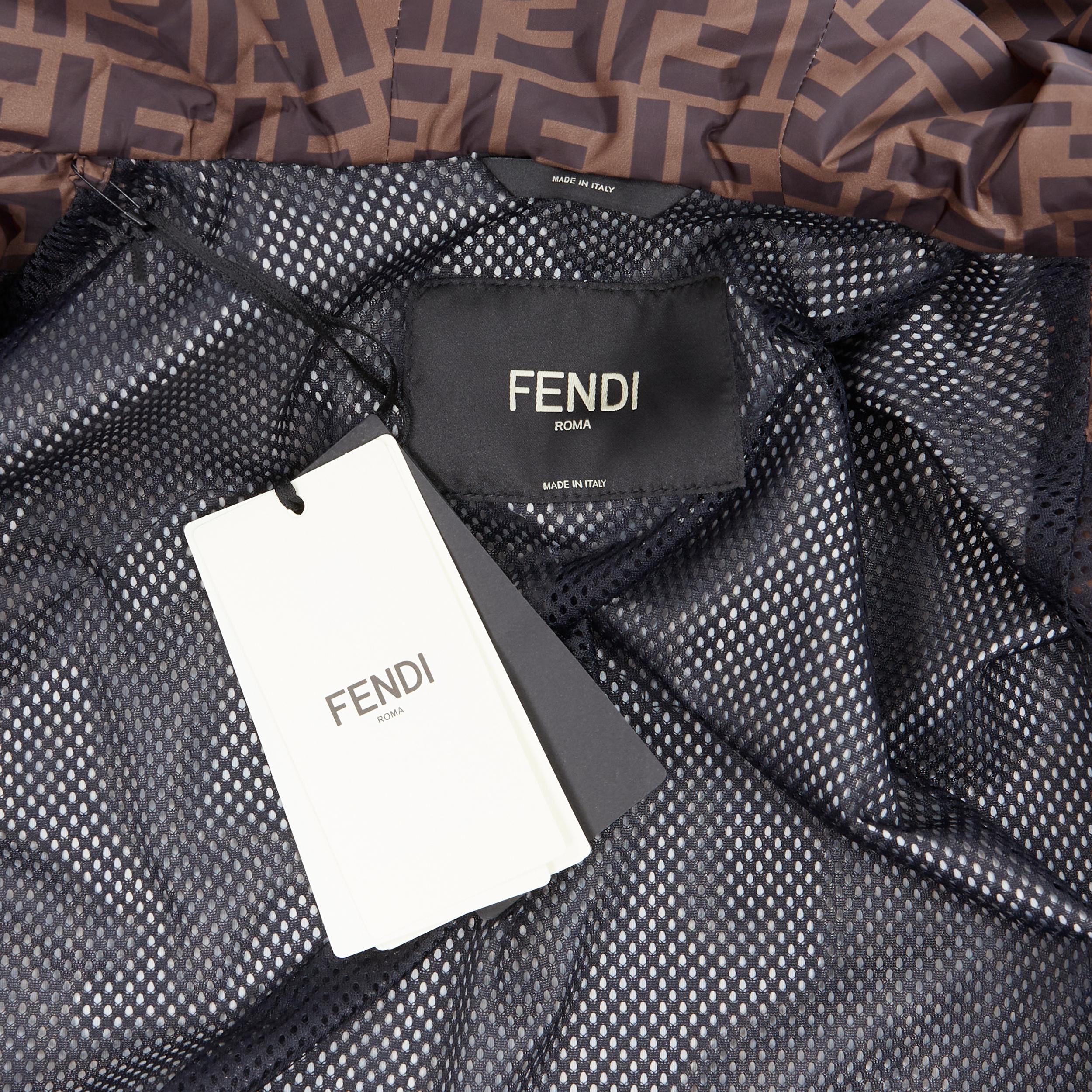 new FENDI Roma Amor Zucca monogram print gold embroidery windbreaker jacket IT52 5