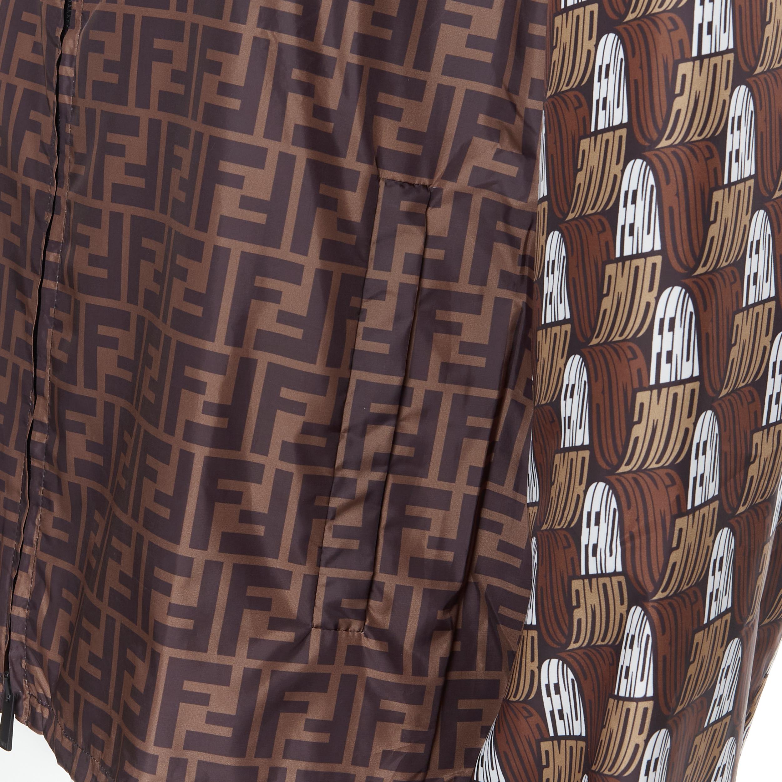 Men's new FENDI Roma Amor Zucca monogram print gold embroidery windbreaker jacket IT52