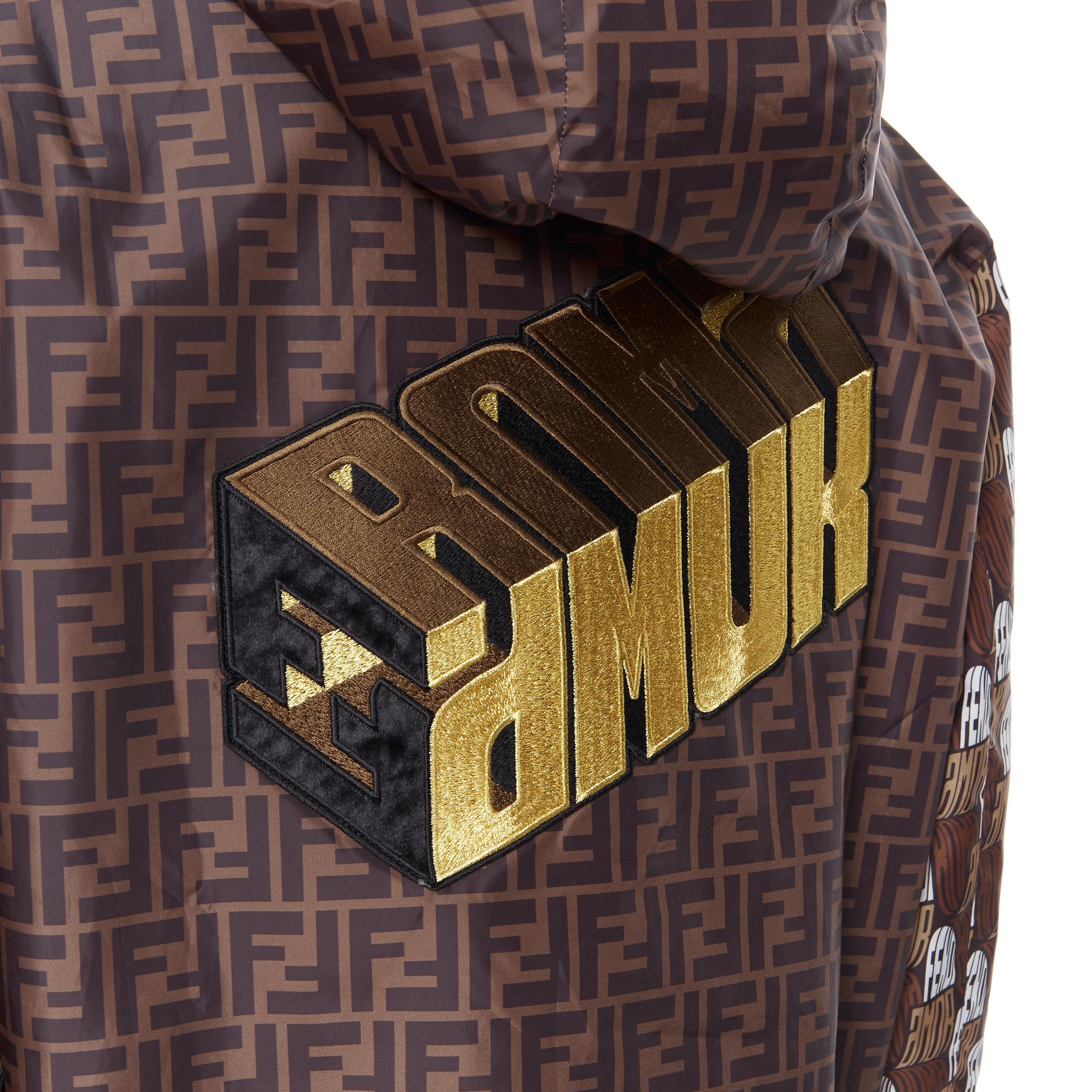 new FENDI Roma Amor Zucca monogram print gold embroidery windbreaker jacket IT52 1