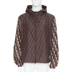 new FENDI Roma Amor Zucca monogram print gold embroidery windbreaker jacket IT54