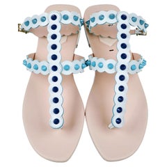 New Fendi S/S 2017 Monster Leather Sandals Flats Sz 39