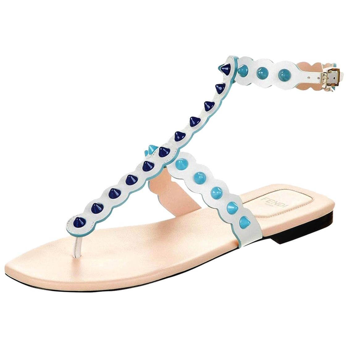 Brand New
Stunning Monster Sandals
S/S 2017 Runway & Ad
Size: 39
White & Blue Leather
Heel 0.25