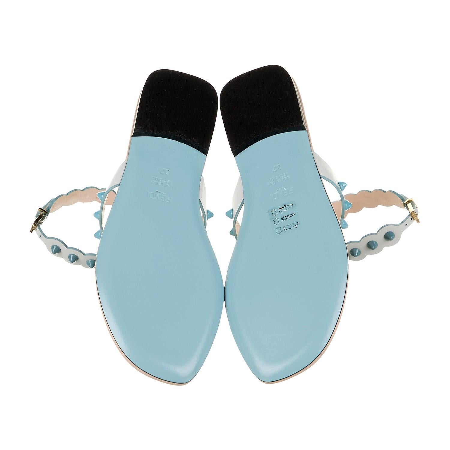 New Fendi S/S 2017 Monster Leather Sandals Flats Sz 39 1