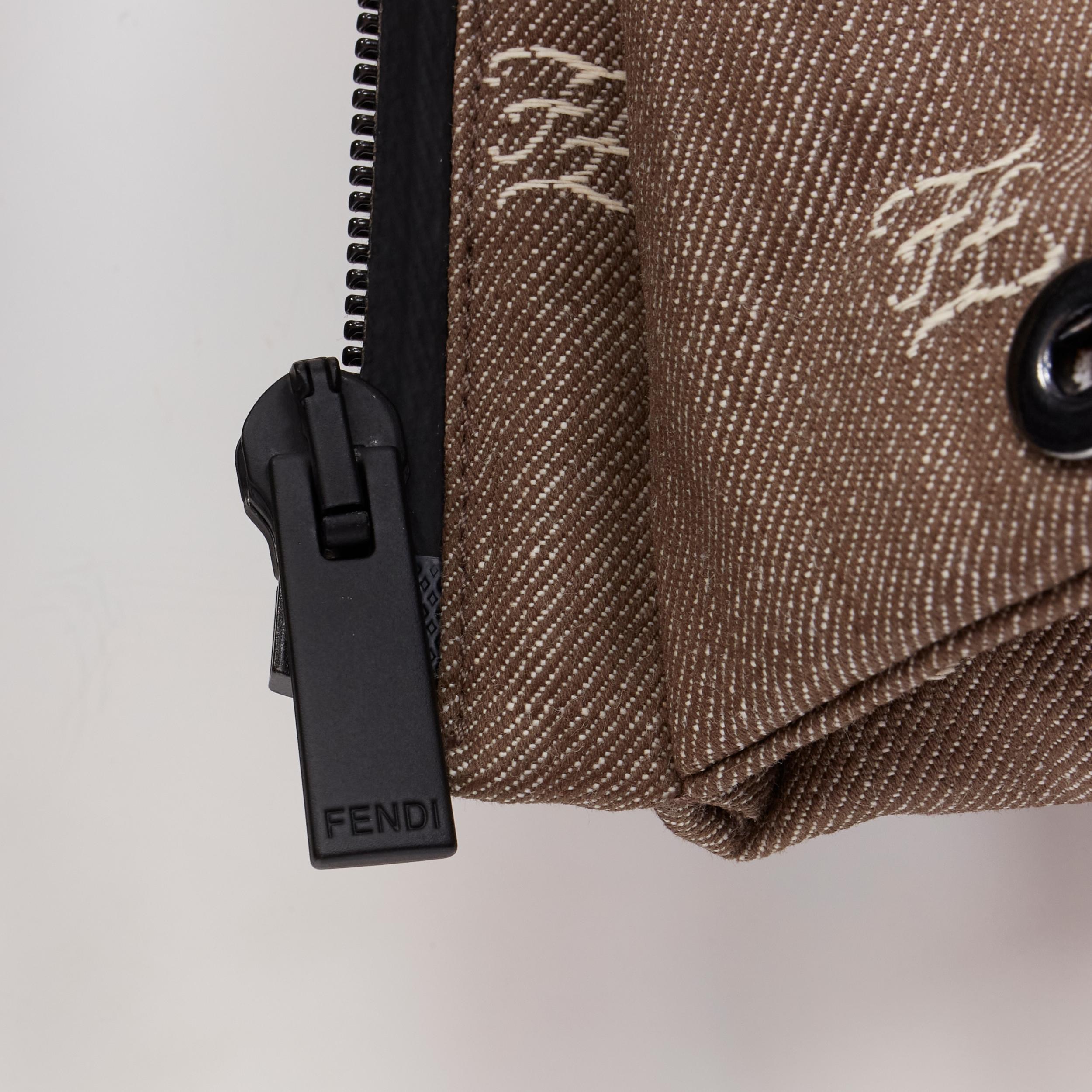 new FENDI script FF Zucca monogram jacquard down puffer vest jacket EU46 S 2