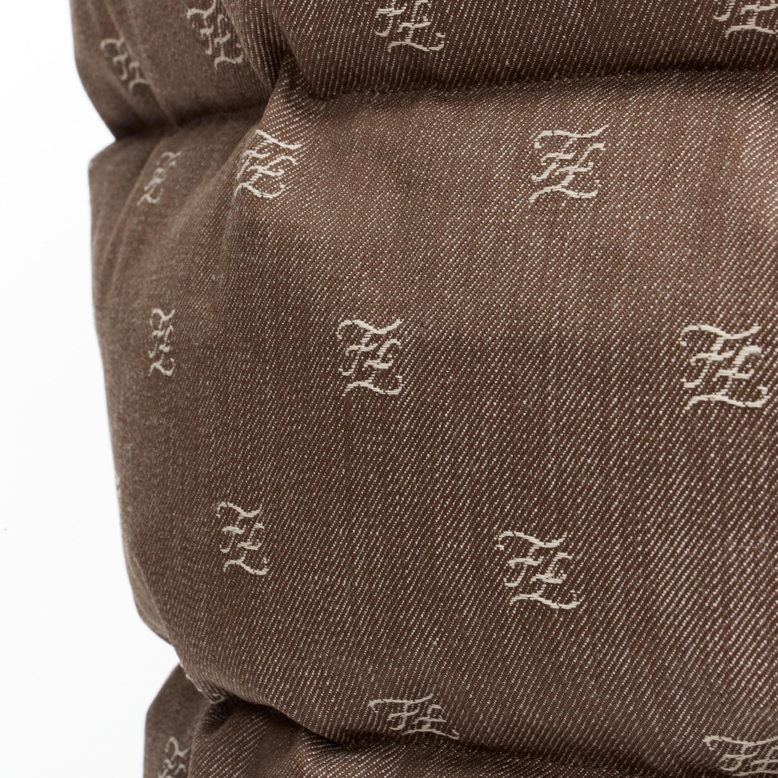 new FENDI script FF Zucca monogram jacquard down puffer vest jacket EU46 S 3