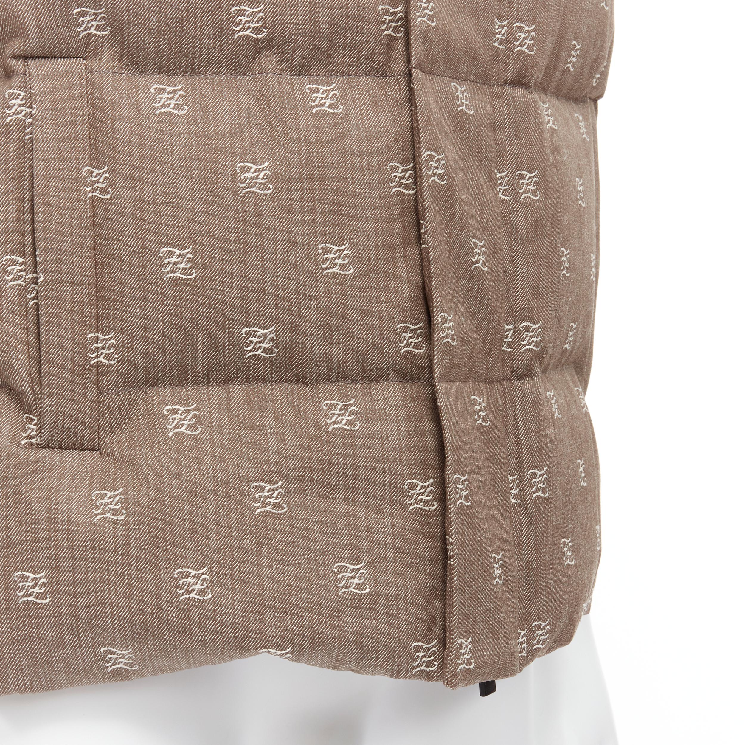 Men's new FENDI script FF Zucca monogram jacquard down puffer vest jacket EU46 S