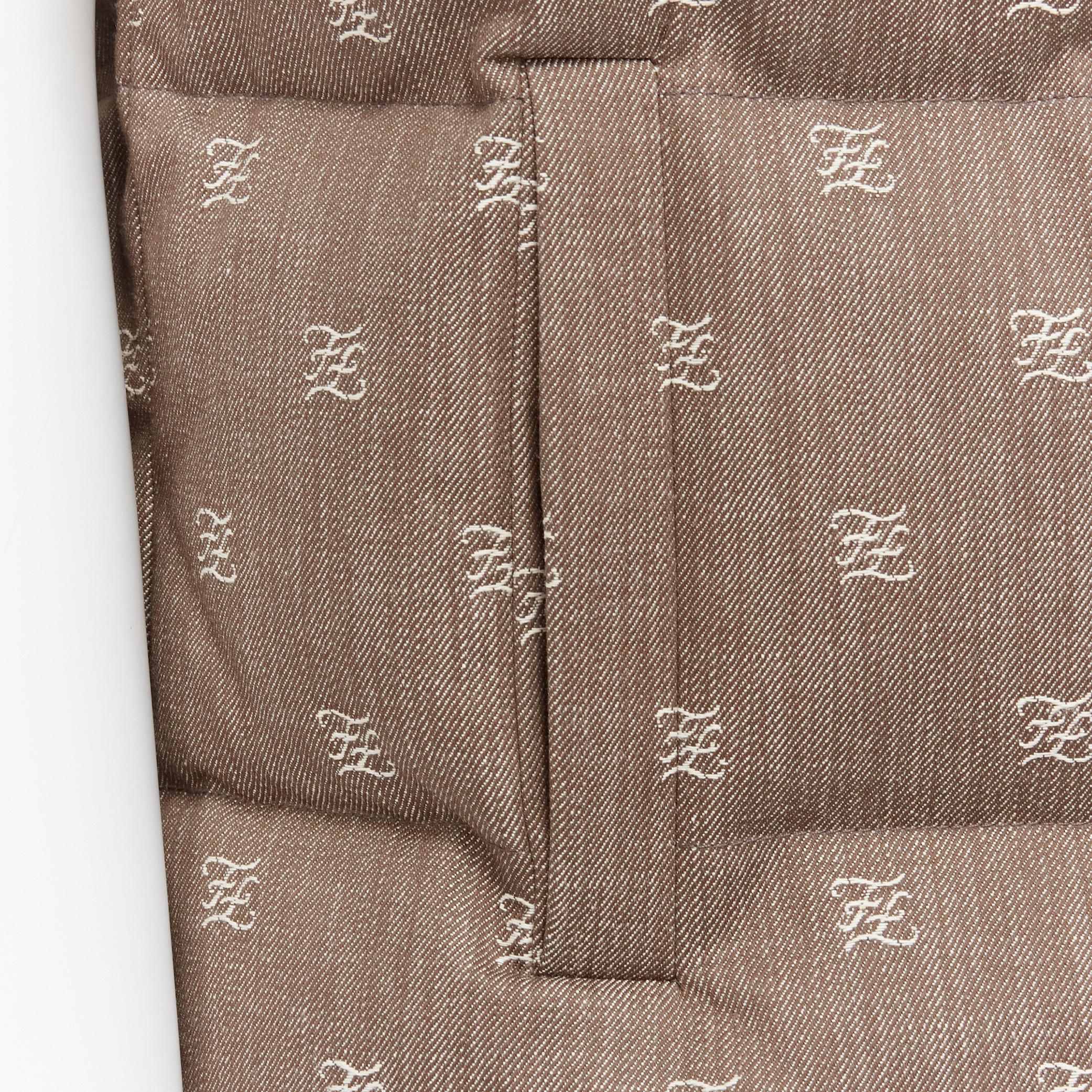 new FENDI script FF Zucca monogram jacquard down puffer vest jacket S EU46 For Sale 4