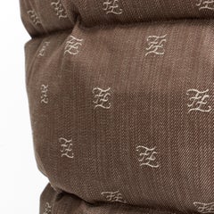 new FENDI script FF Zucca monogram jacquard down puffer vest jacket S EU46