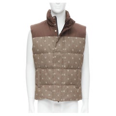 FENDI script FF Zucca Pulloverjacke mit Monogramm aus Jacquard mit Daunen S EU46