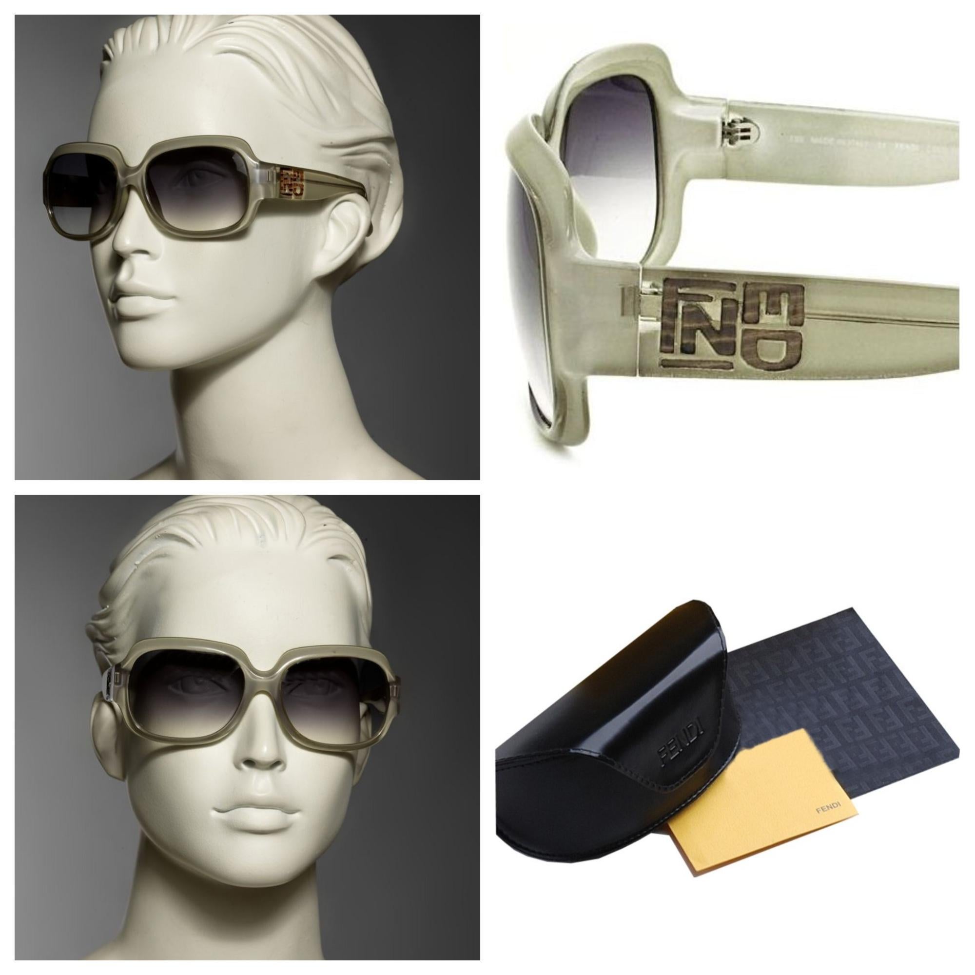 New Fendi Sunglasses with Case

Brand New
Beautiful Sage Gray 
Wood Inlaid FF Sides
Lightweight Scratch and Impact Resistant
Made in Italy
100% UVA/UVB Protection
Comes with Case & Cleaning Clothing