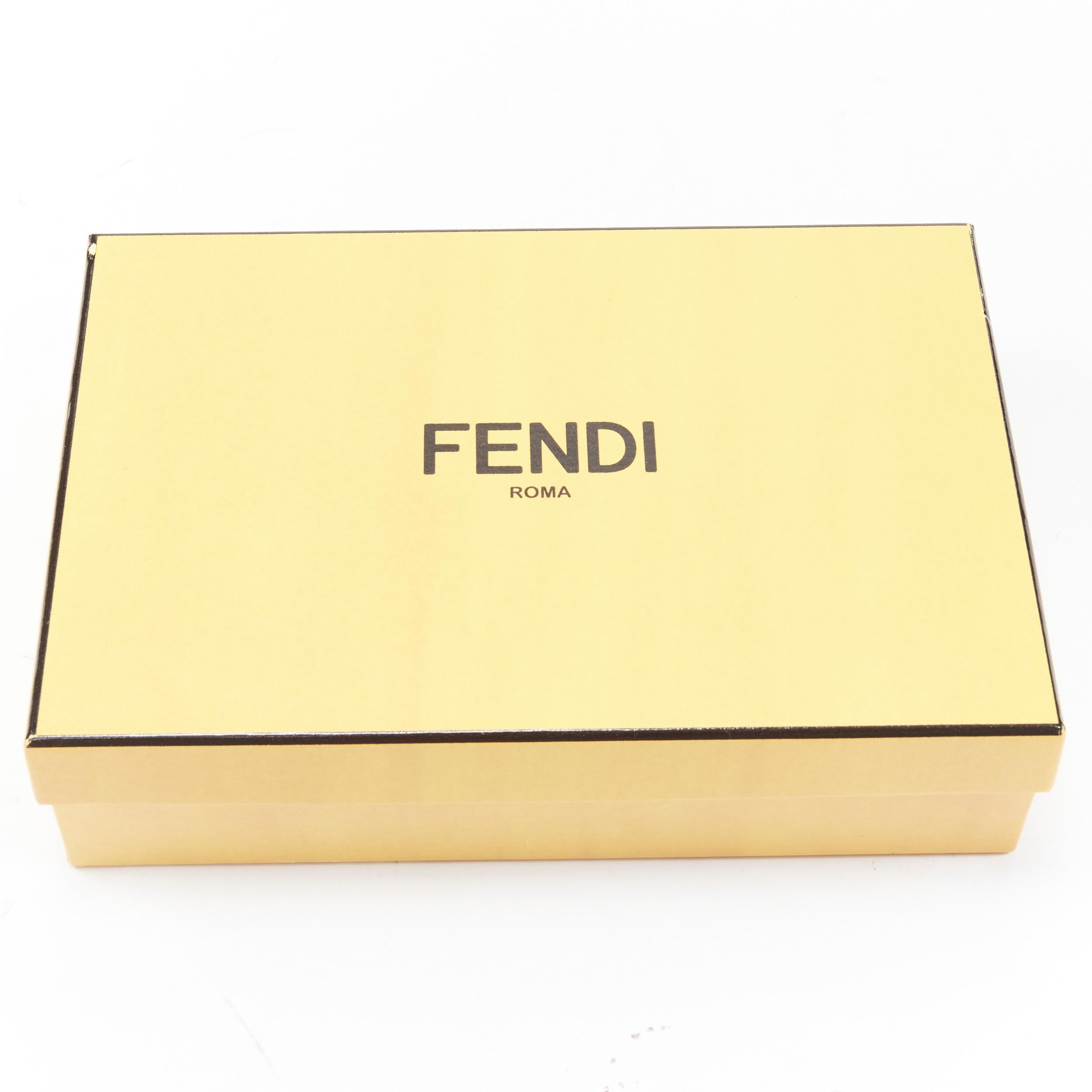 new FENDI white dotted scaled leather Rainbow studs long zip continental wallet For Sale 5