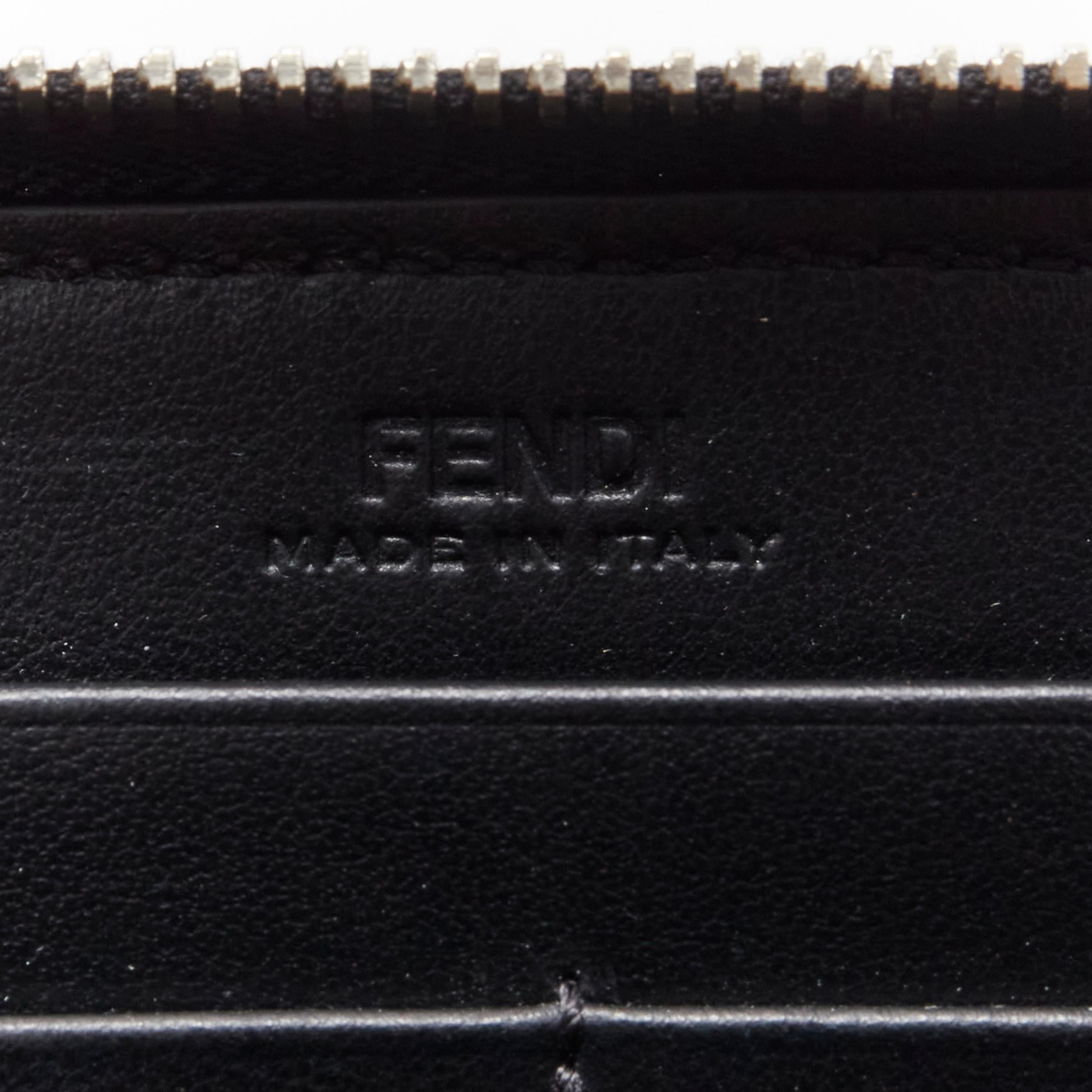 new FENDI white dotted scaled leather Rainbow studs long zip continental wallet For Sale 3