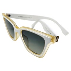 New Fendi White Wayfarer Sunglasses with Case