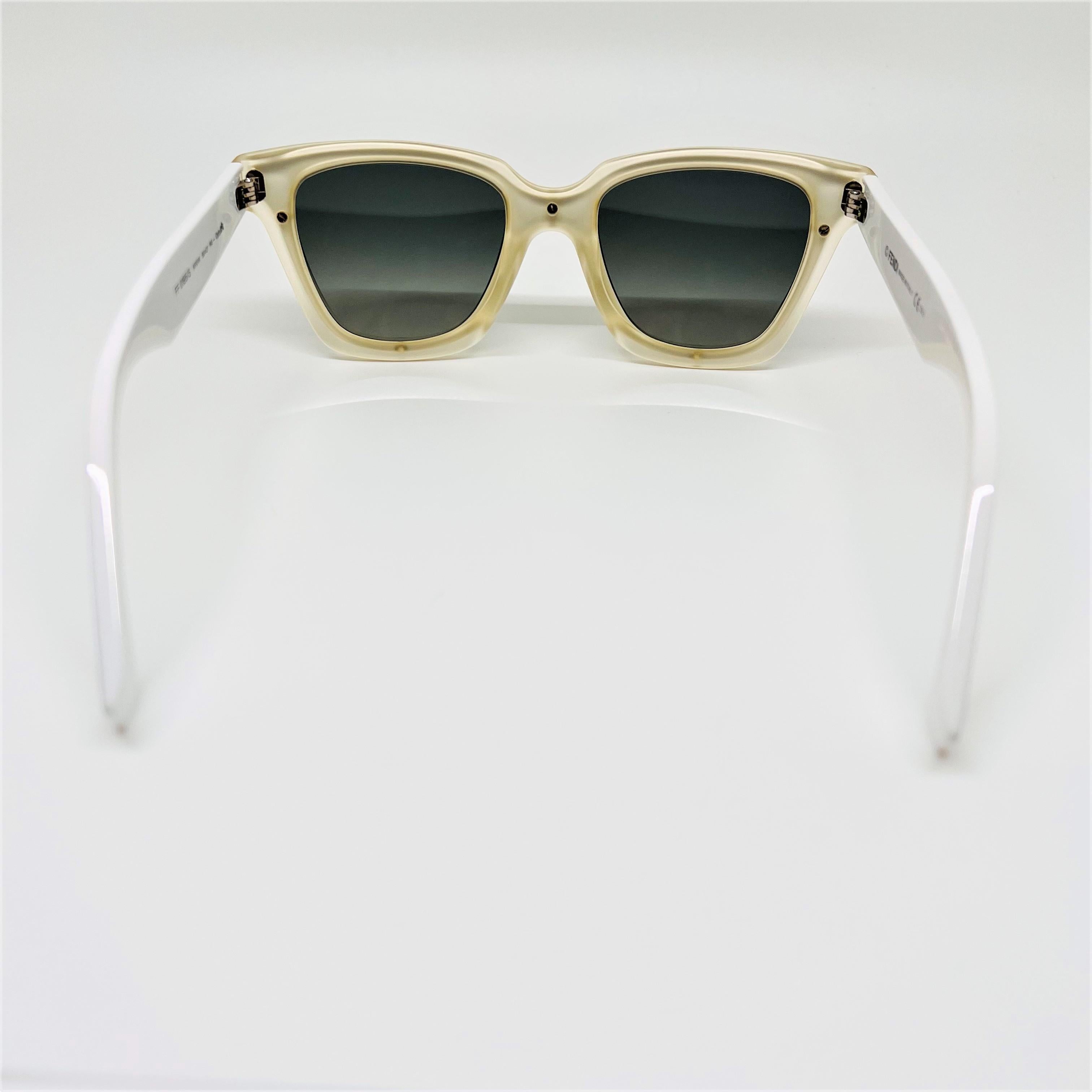New Fendi White Wayfarer Sunglasses with Case 1