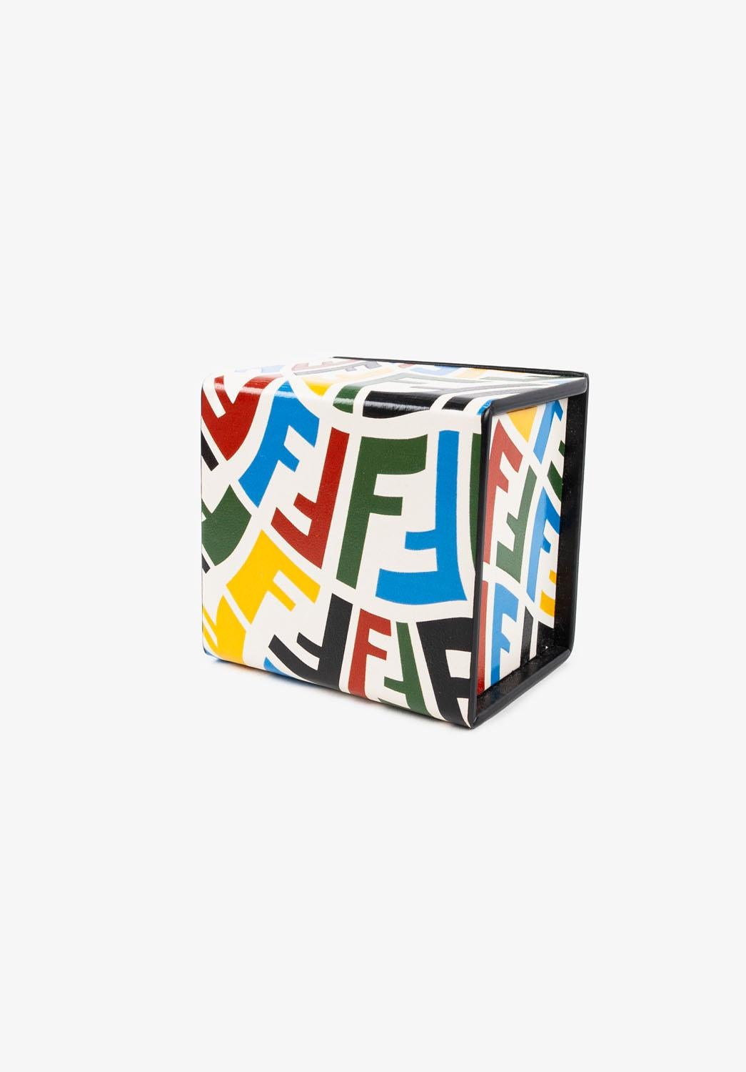 White New Fendi x Sarah Coleman Women Key Chain Lether Charm Bag, one size, S1162 For Sale