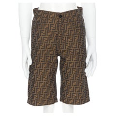 new FENDI Zucca FF Monogram brown jacquard 5-pocket bermuda shorts 29 / 34