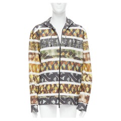 new FENDI Zucca monogram abstract print colorblock cotton hoodie XXL